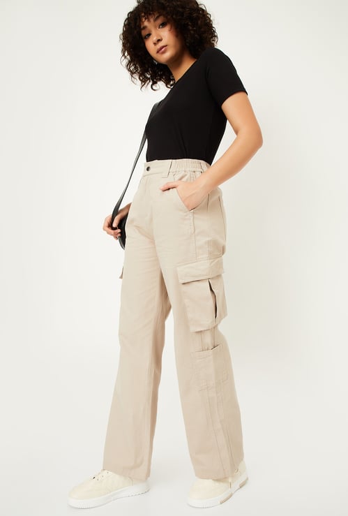 Women Cargo Wide-Leg Jeans