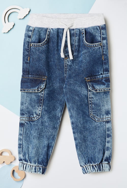 Boys Washed Cargo Jogger Jeans
