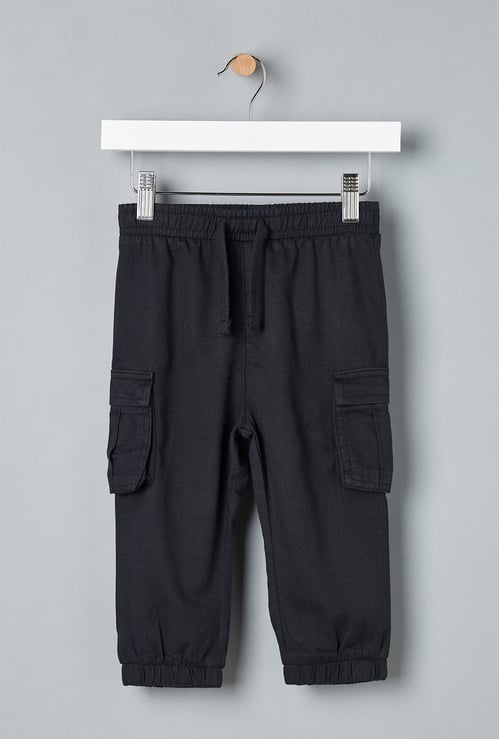Boys Solid Cargo Joggers