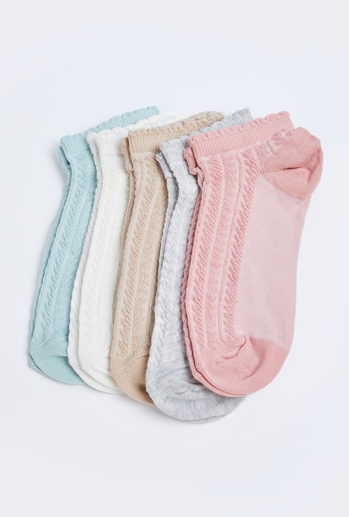 Women Textured No Show - Pack of 5