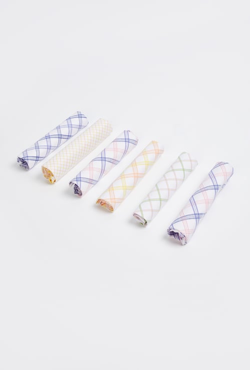 Women Checked Handkerchief - Pack of 6