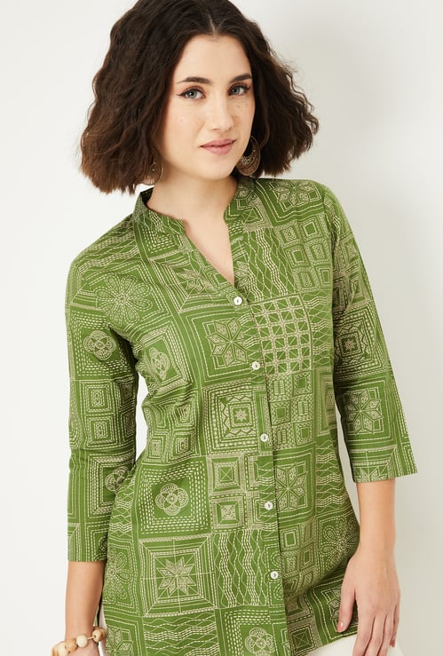 Women Printed Straight Short Kurti