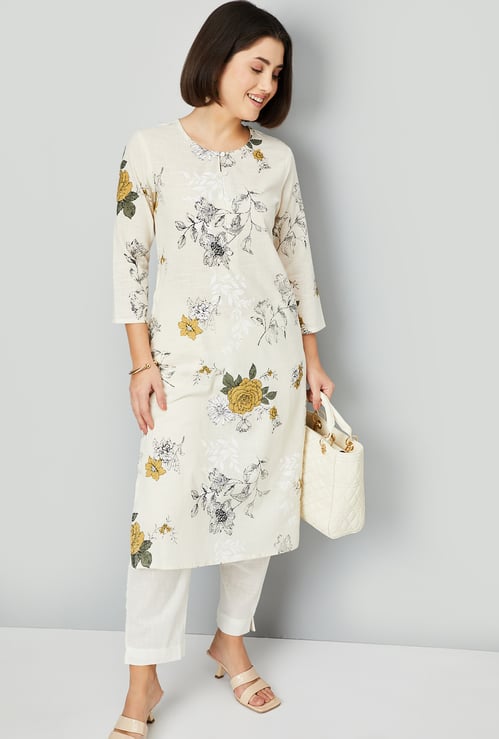 Women Floral Print Straight Kurta