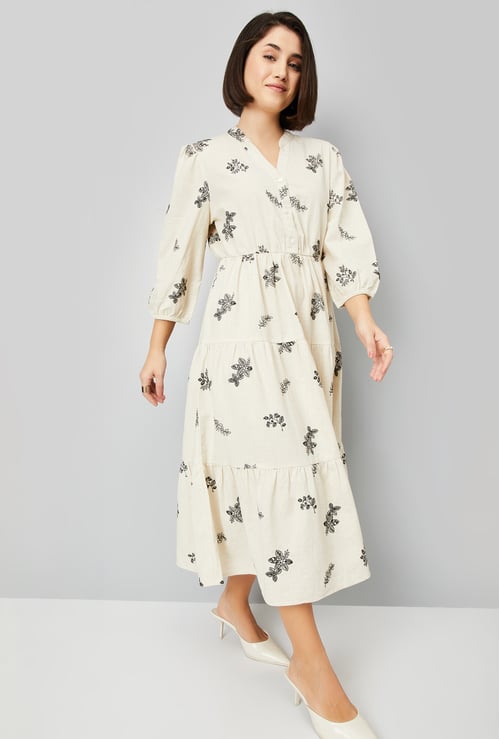 Women Embroidered Tiered Dress