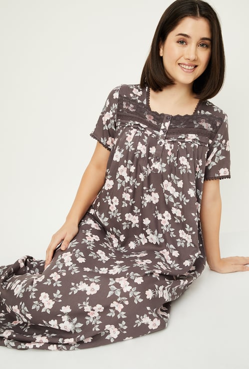 Women Floral Print Nightgown