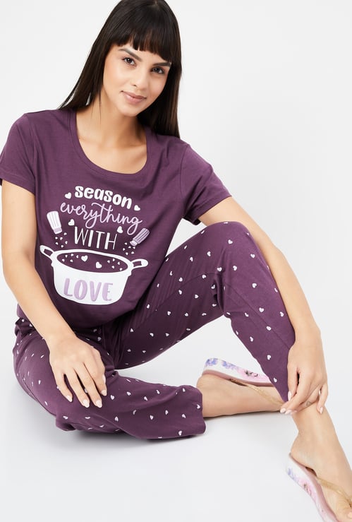 Women Printed PJ Set