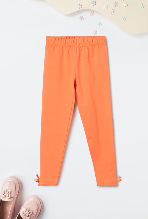 Girls Solid Slim Fit Leggings