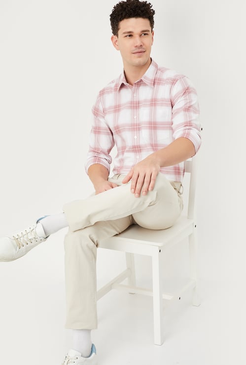 Men Checked Slim Fit Shirt