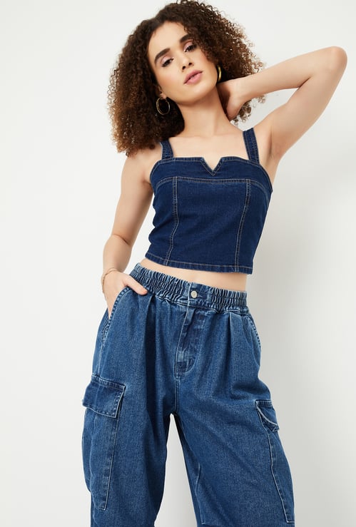 Women Denim Corset Top
