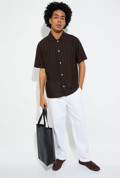 URB_N Men Embroidered Oversized Fit Shirt