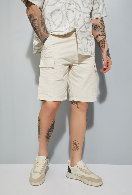 URB_N Men Solid Cargo Shorts