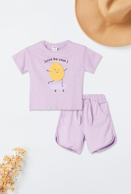 Girls Printed Shorts Set