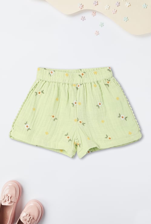 Girls Embroidered Shorts