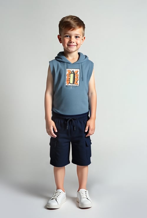 Boys Solid Cargo Shorts