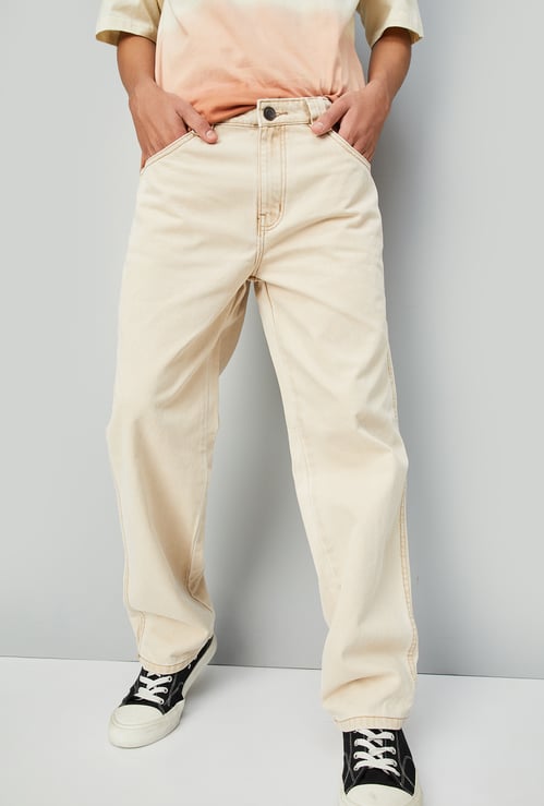 Boys Textured Slim Fit Jeans
