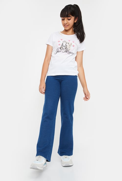 Girls Solid Slim Fit Jeans