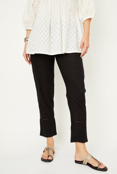 Women Embroidered Straight Pants