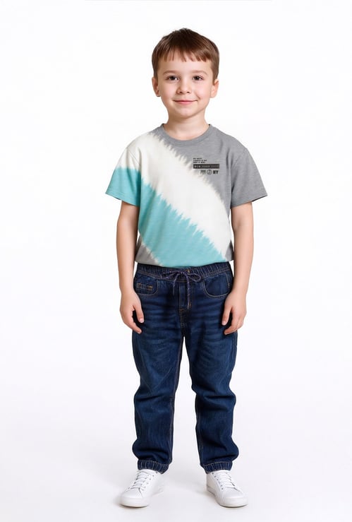 Boys Slim Fit Washed Denim Joggers