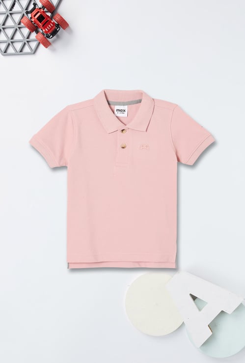 Boys Textured Polo T-shirt