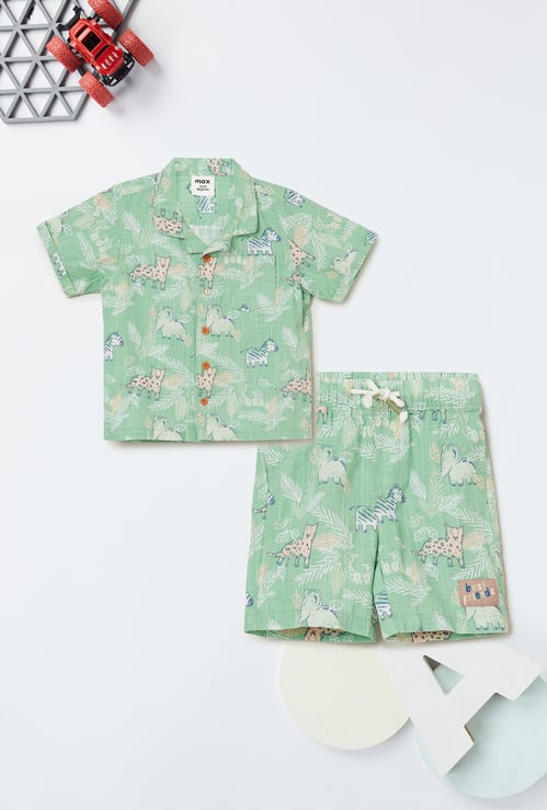 Boys Printed Shorts Set