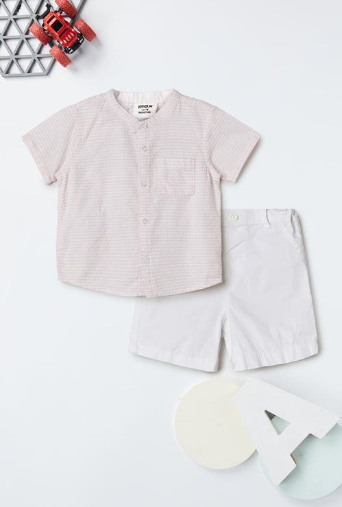 Boys Striped Shorts Set