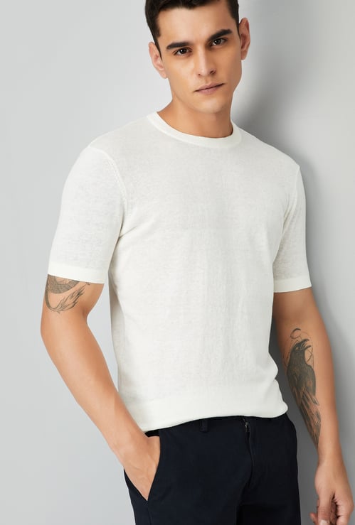Men Knit Linen T-shirt
