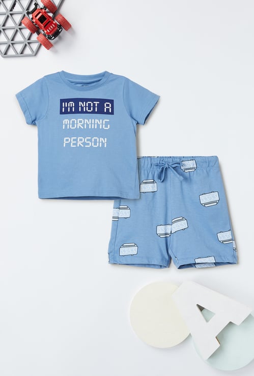 Boys Printed Shorts Set