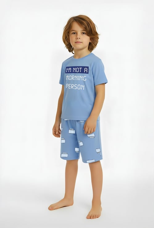 Boys Printed Shorts Set