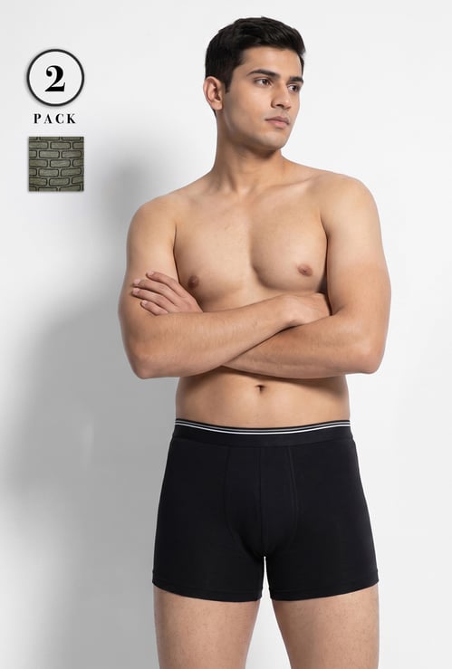 Men Assorted Anti-Bacterial Trunks - Pack of 2