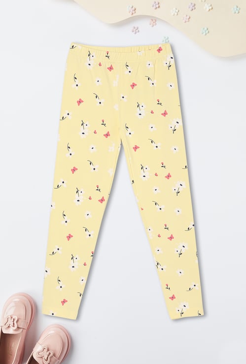 Girls Printed Slim Fit Leggings