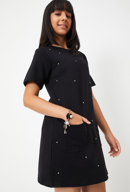 Girls Embellished Shift Dress