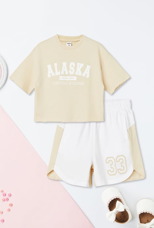 Girls Printed Shorts Set