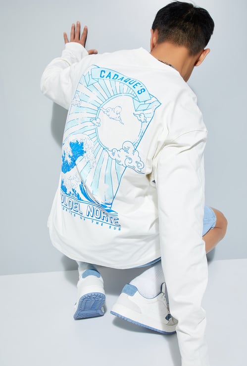 URB_N Men Back Print Oversized T-shirt