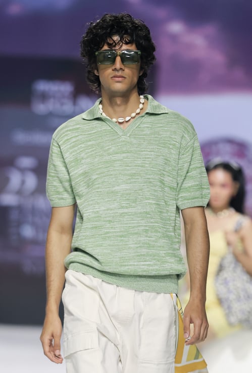 URB_N Men Knit Oversized Polo T-shirt