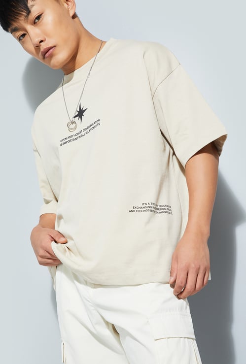 URB_N Men Back Print Oversized T-shirt