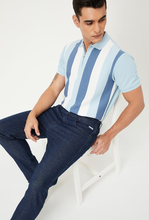 Men Striped Polo T-shirt