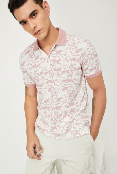 Men Printed Polo T-shirt