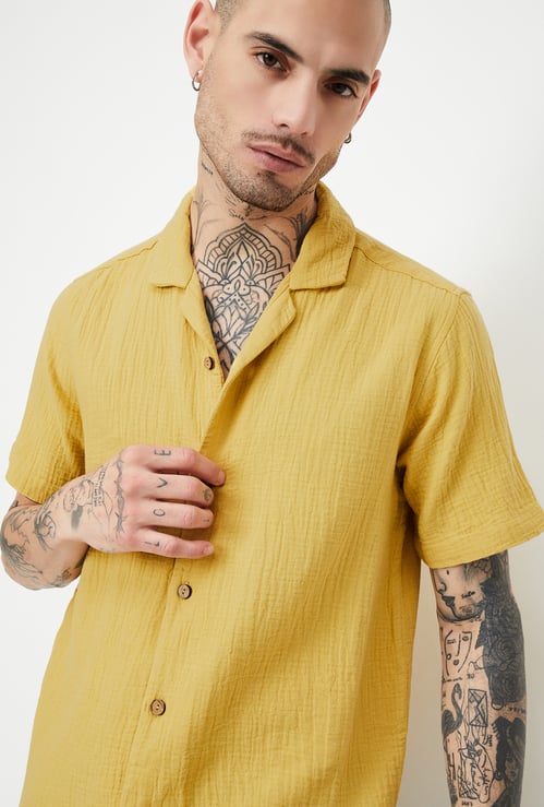 Men Textured Slim Fit Short Kurta