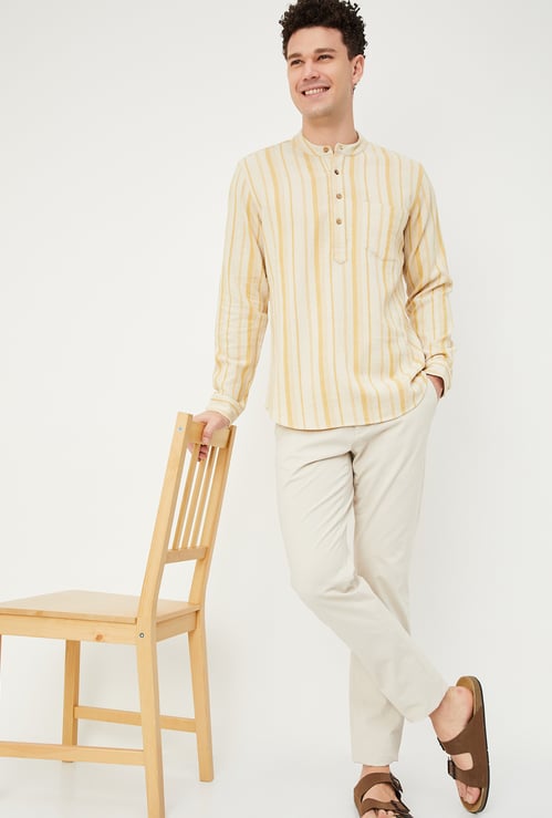 Men Striped Slim Fit Short Kurta