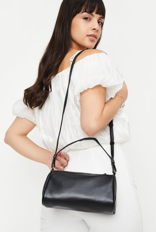 Women Solid Bowler Sling Bag