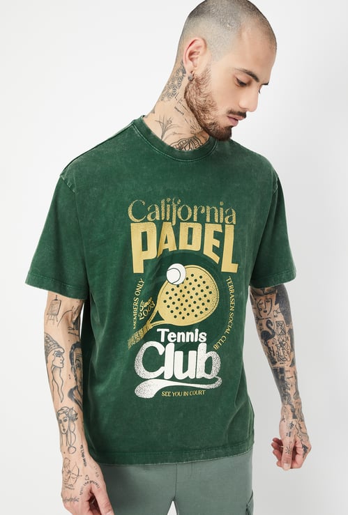 Men Printed Oversized Sports T-shirt