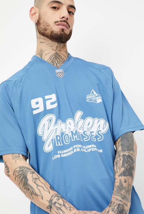 Men Printed Oversized Sports T-shirt