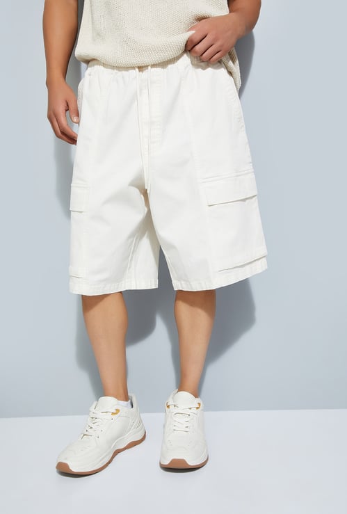 URB_N Men Solid Cargo Shorts