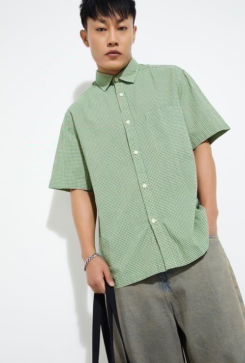 URB_N Men Checked Oversized Fit Shirt