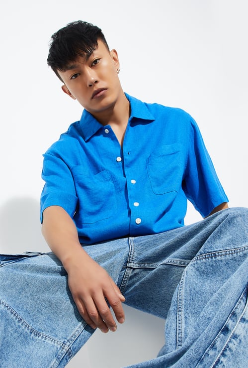 URB_N Men Solid Relaxed Fit Shirt