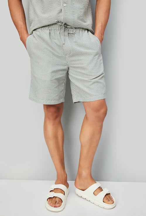 Men Seersucker Lounge Shorts