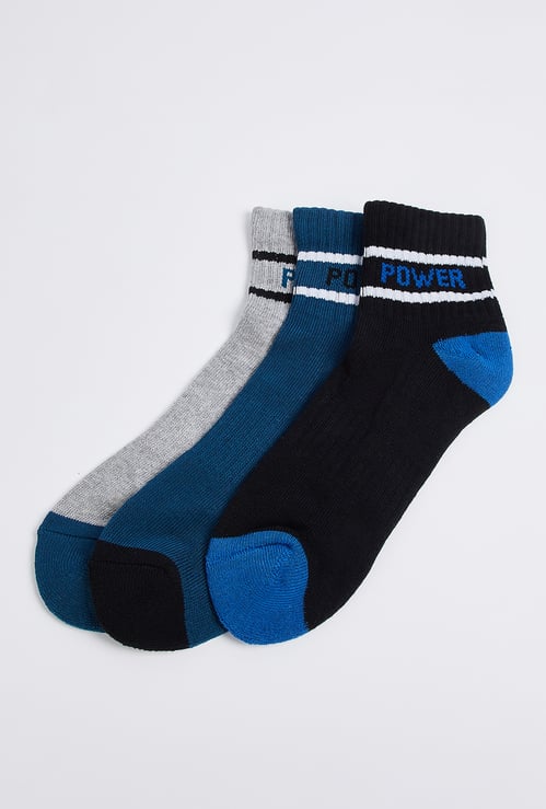 Men Colourblock Ankle-Length Socks - Pack of 3