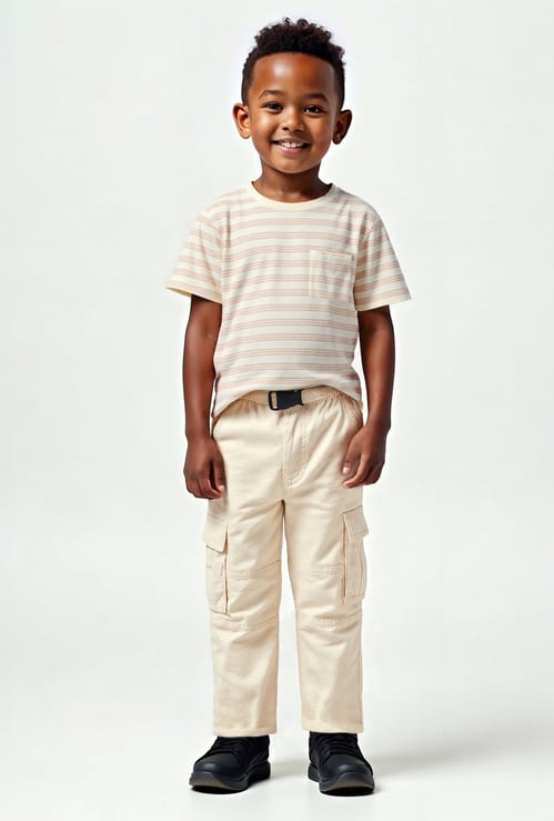 Boys Solid Cargo Trousers
