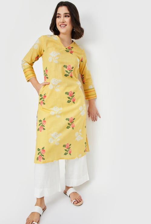Women Floral Print Straight Kurta