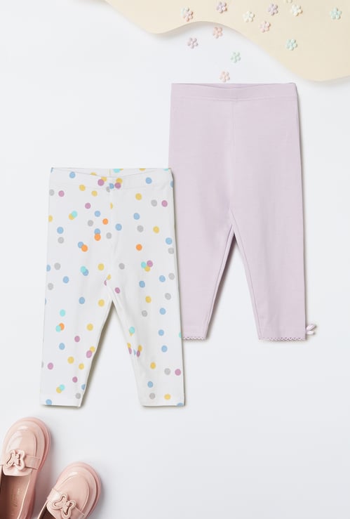 Girls Printed Leggings - Pack of 2